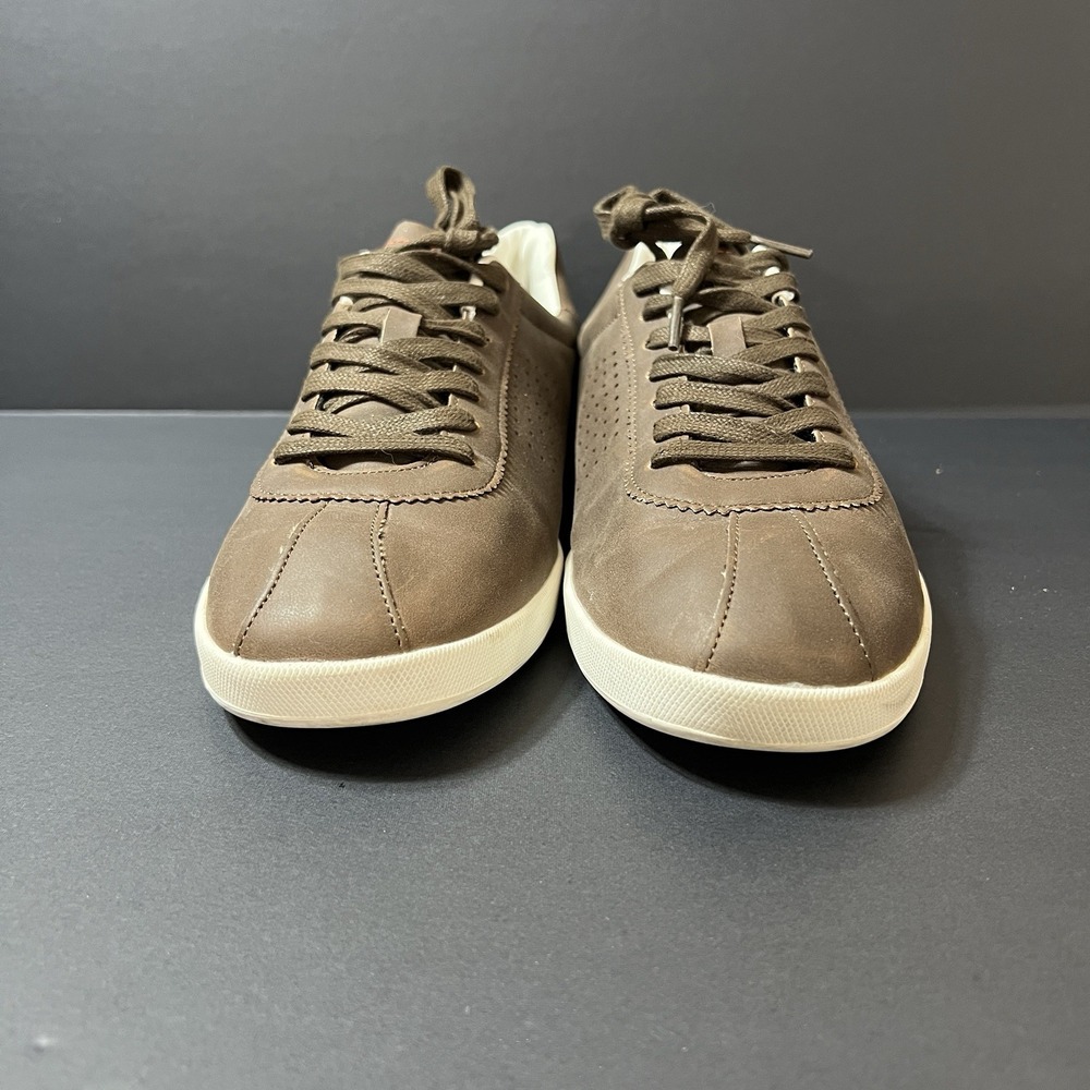 Lambretta Gazzman 3 Brown White Lace Up Shoes Retro Trainers Size UK 11 Preppy - Picture 2 of 7